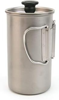 Snow Peak Titanium French Press - Ultralight Coffee Maker for Camping, Backpacking & Hiking - Camping Cookware Essential for Coffee Anywhere