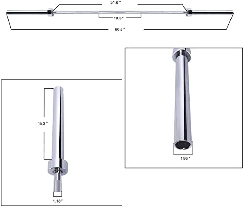 Signature Fitness Olympic Bar for Weightlifting and Power Lifting Barbell, 700-Pound Capacity (7' Feet, Silver)