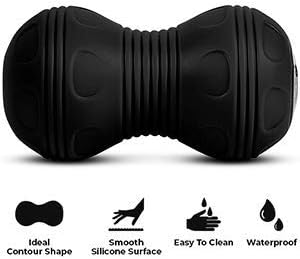 Rolling With It Vibrating Peanut Massage Ball - Deep Tissue Trigger Point Therapy, Myofascial Release - Handheld, Cordless - 4 Intensity Levels - Dual Lacrosse Ball Vibration Massager (Black)