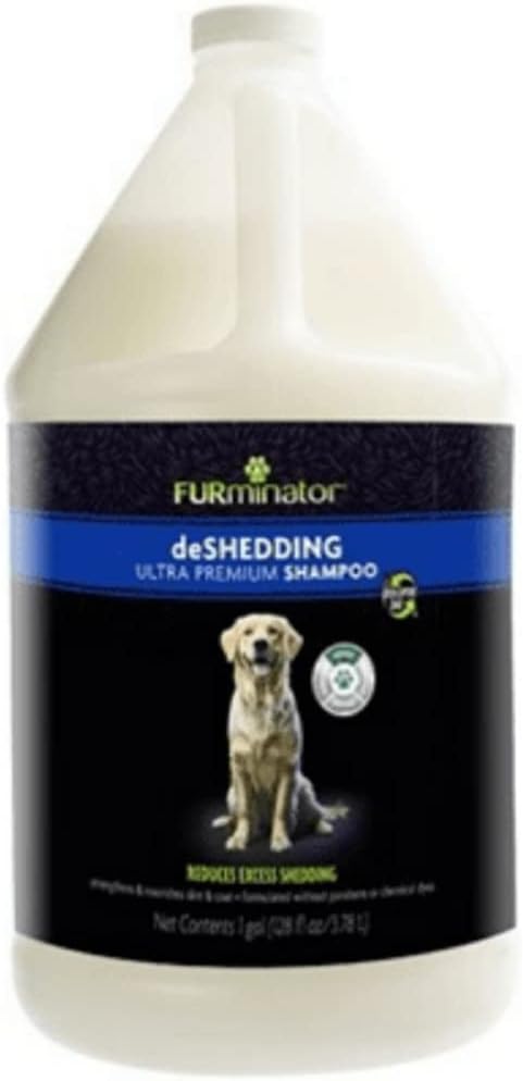 FURminator deShedding Ultra Premium Shampoo with Pump, 1 Allon, Shampoo for Dogs Helps Reduce Excess Shedding