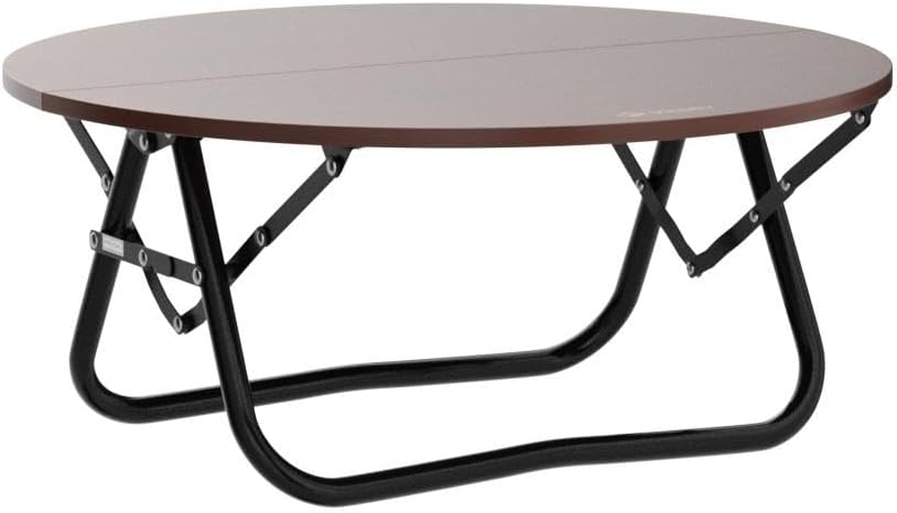 VILLEY Bamboo Round Folding Table, Camping Half-fold Portable Table with Carrying Bag for Indoor & Outdoor Picnic Coffee Barbecue Beach Card Game
