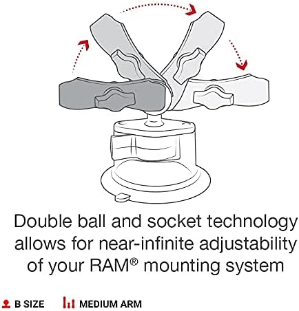 RAM Mounts X-Grip Phone Mount with Twist-Lock Suction Cup Base RAP-B-166-UN7U with Medium Arm for Vehicle Windshields