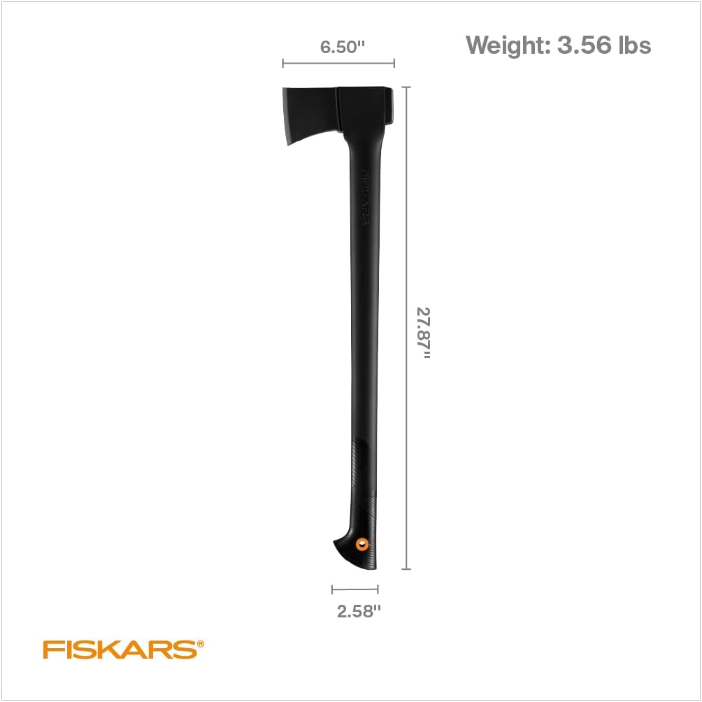 Fiskars 28" Chopping Axe - Ultra-Sharp Blade for Felling Trees - Garden and Outdoor Gear - Black
