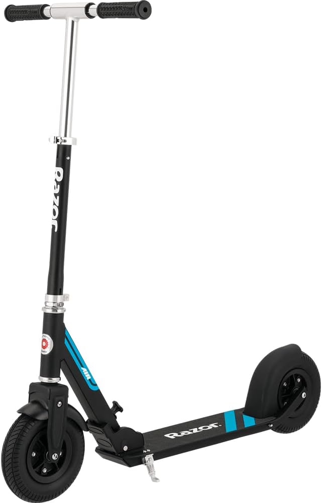 Razor A5 Air Kick Scooter for Kids Ages 8+ - Extra-Long Deck, 8" Pneumatic Rubber Wheels, Foldable, Anti-Rattle Handlebars, for Riders up to 220 lbs