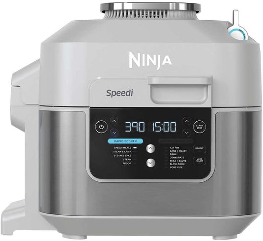 Ninja Speedi Rapid Cooker & Air Fryer, 6-Quart Capacity, 12-in-1 Functions to Steam, Bake, Roast, Sear, Sauté, Slow Cook, Sous Vide & More, 15-Minute Speedi Meals All In One Pot, Light Gray (Renewed)