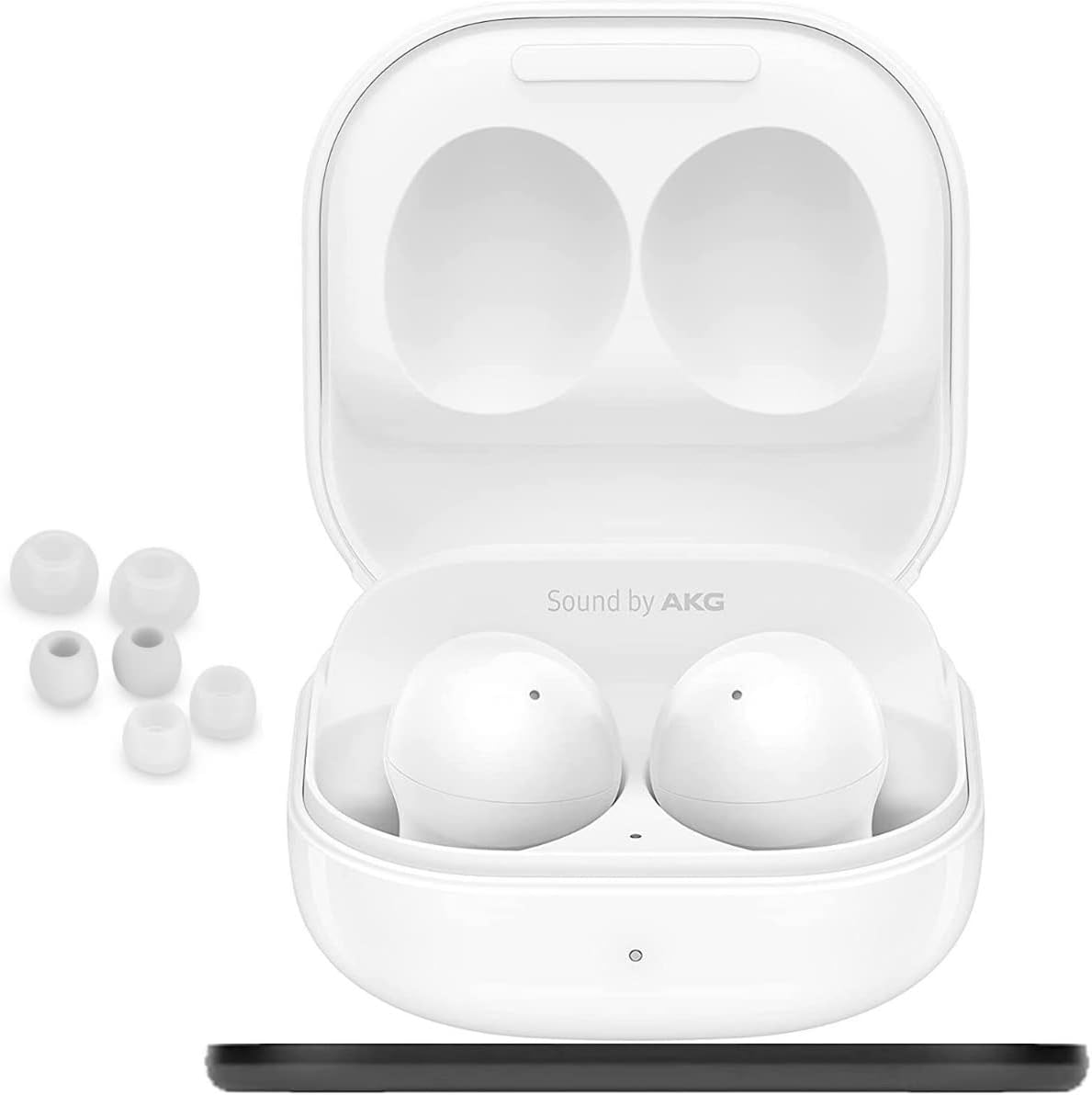 SAMSUNG Galaxy Buds 2, Bluetooth Earbuds, True Wireless, Noise Cancelling, Charging Case, Quality Sound, Water Resistant - (Renewed) (White)