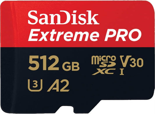 SanDisk 512GB Extreme Pro MicroSD Memory Card with Adapter Works with GoPro Hero 10 Black Action Cam U3 V30 4K A2 Class 10 SDSQXCD-512G-GN6MA Bundle with 1 Everything But Stromboli Micro Card Reader