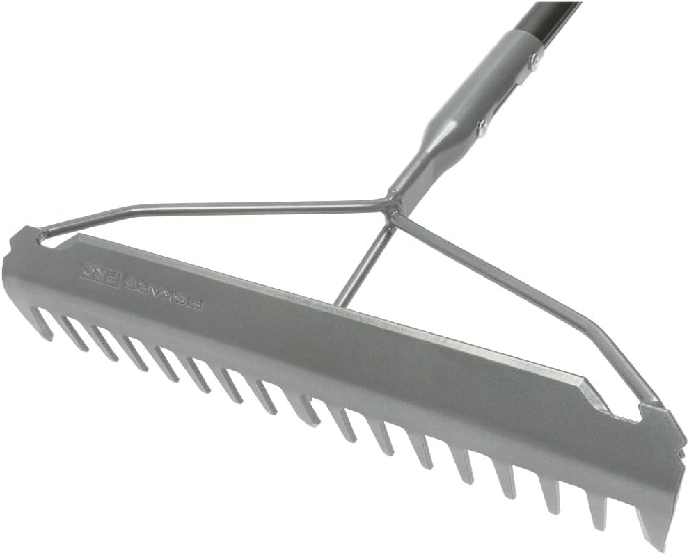 Fiskars Pro 60" Garden Rake - Lightweight Aluminum Gardening Tool - Lawn and Yard Tools - Silver/Orange