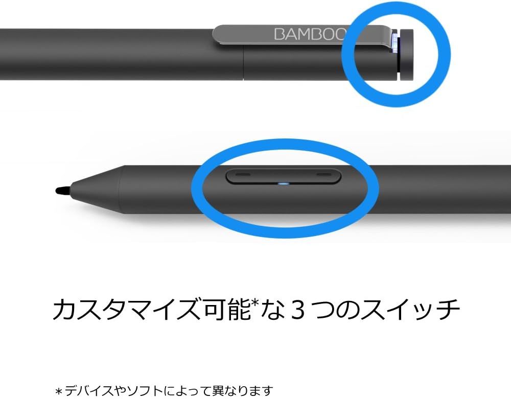 Wacom Bamboo Ink Smart Stylus Black Active Touch Pen Stylus for Windows 10 Touchscreen Input Devices Surface Pro - CS321AK