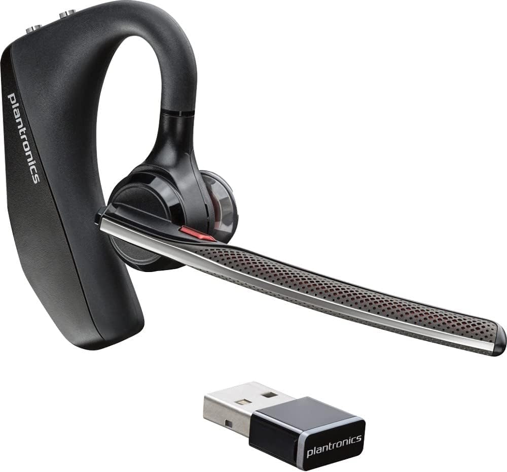 Plantronics by Poly Voyager 5200 UC Wireless Headset & Charging Case - Single-Ear Bluetooth Headset w/Noise-Canceling Mic - Connect Mobile/Mac/PC via Bluetooth - Works w/Teams, Zoom - (206110-102)