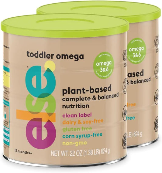 ELSE NUTRITION Toddler Balanced Nutrition Drink 12 mo+, Omega 3 & 6 Fatty acids for Brain Development Support, Plant Based, Clean Label Certified, Low Fodmap, 22 Oz, 2-Pack.