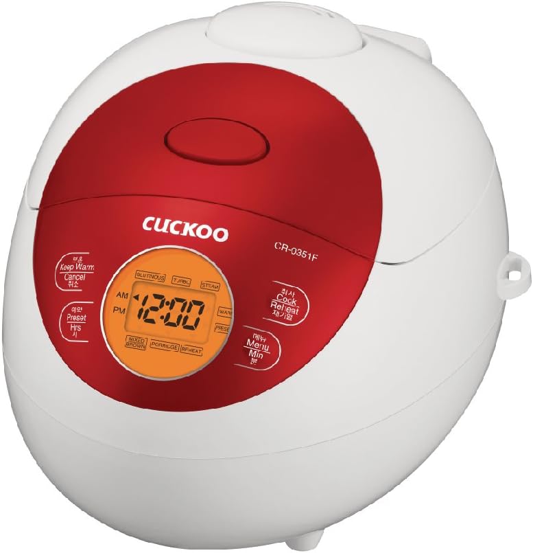 Cuckoo CR-0351FR Rice Cooker Red, 0.75 quarts