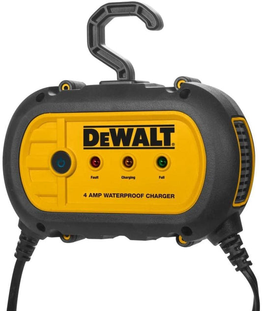 DEWALT DXAEWPC4 Fully Automatic 4 Amp 12V Waterproof Battery Charger/Maintainer with Cable Clamps