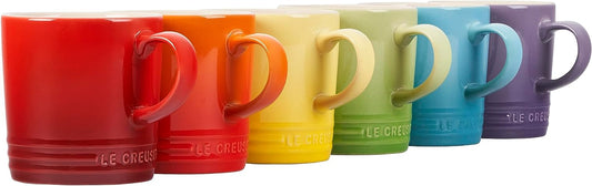 Le Creuset Stoneware (Set of 6) London Mugs, 12 oz. Each, Multi-Color