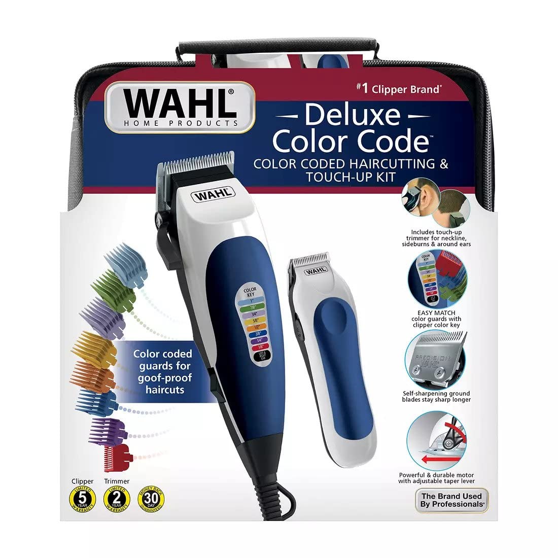Wahl Hair Clippers for Men 27 pc Barber Kit Deluxe Wahl Clippers Pro Hair Cutting and Touch Up Kit with Accessories and Case, Mens Hair Clippers