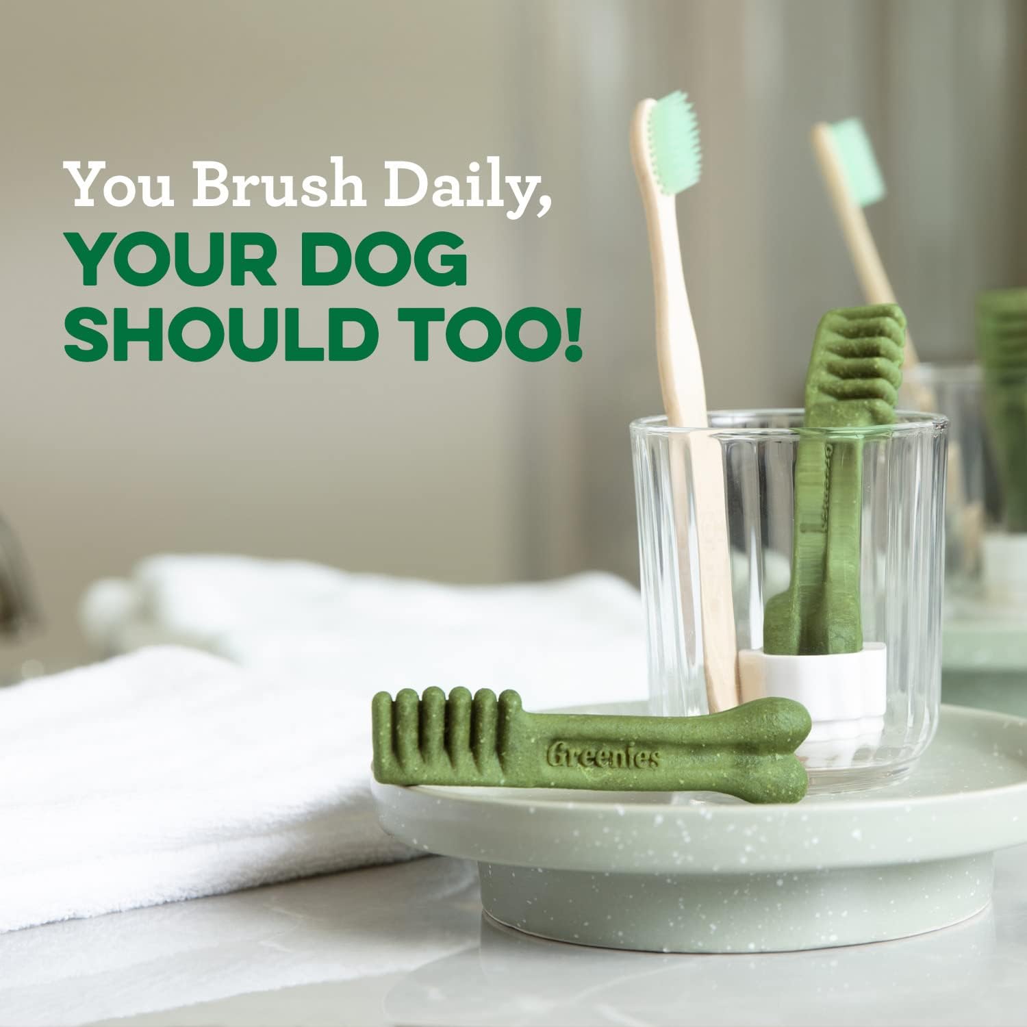 GREENIES Original Regular Natural Dog Dental Care Chews Oral Health Dog Treats, 72 oz. Pack (72 Treats)