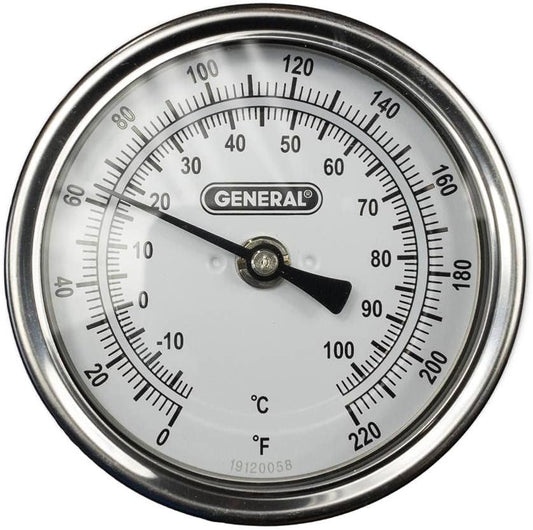 General Tools Analog Soil Thermometer #T300-36, Long Stem 36 Inch Probe, 0° to 220° F (-18° to 104° C) Range, Ideal for Taking Ground and Soil Temperature for Composting and Gardening, Silver