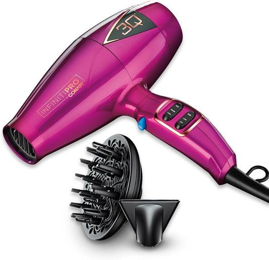 INFINITIPRO BY CONAIR 3Q Compact Electronic Brushless Motor Styling Tool\/Hair Dryer, Pink