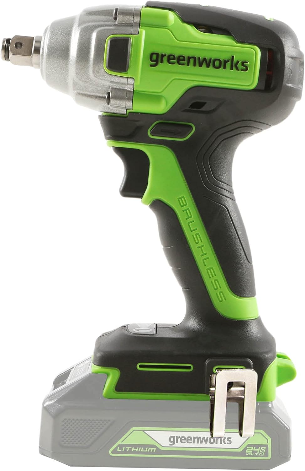 Greenworks 24V Brushless 1\/2" Cordless Impact Wrench (3 Speed \/ 300 ft.-lbs. \/ LED Light), Tool Only