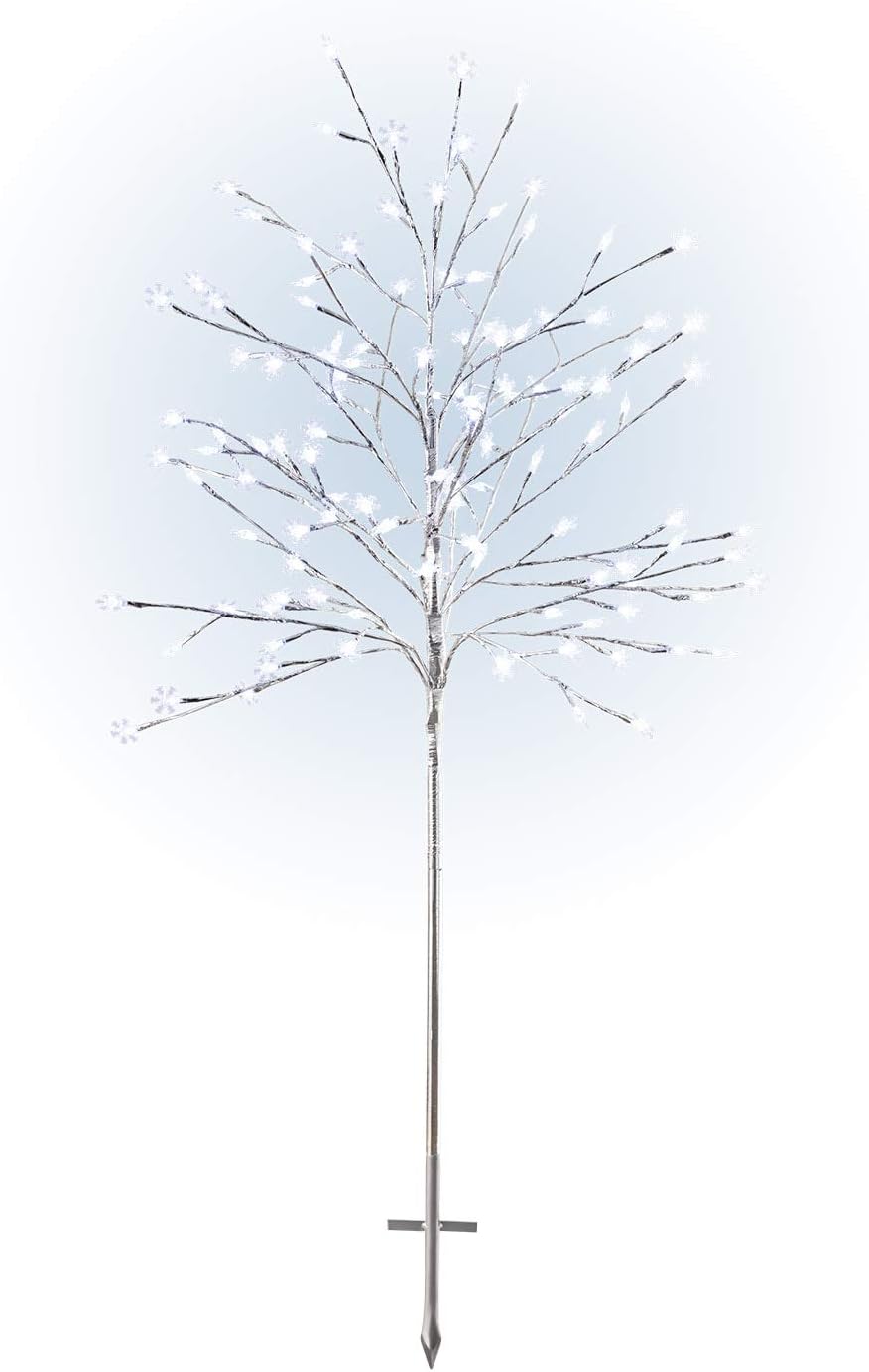 Alpine Corporation 58" H Indoor/Outdoor Frosty Christmas Snowflake Tree with LED Lights