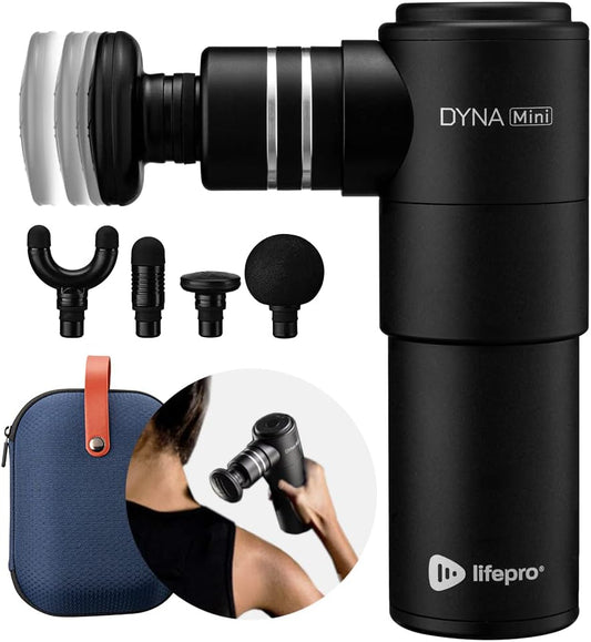 LifePro Mini DynaMini Portable Percussion Muscle Massager Gun for Deep Tissue Pain Relief - Super Small & Quiet Massage Gun with Easy Carry Case for On The Go Usage