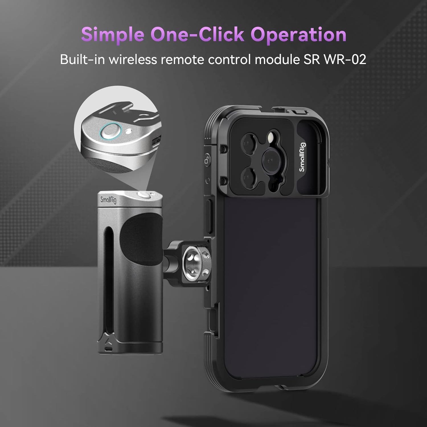 SmallRig Smartphone Video Rig Kit for iPhone 14 Pro with Wireless Control Side Handle, Single Handheld Phone Cage Kit for Filmmaking\/Videography\/Live Streaming\/Vlog-4100