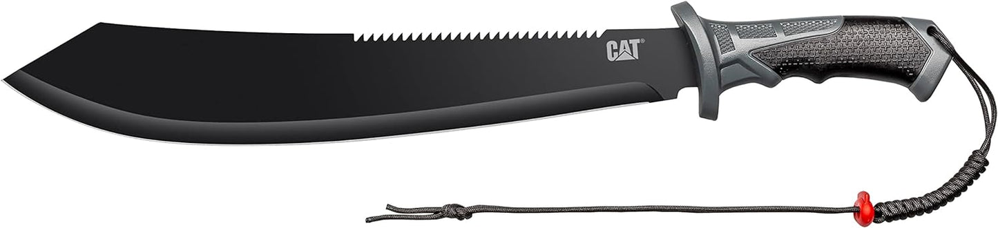 Cat 980691ECT Black Machete 21 Shoulder Strap Sheath, Inch, Stainless Steel Blade Knife, Cut Brush Clearing, Hiking, Camping, Gardening 980619ECT