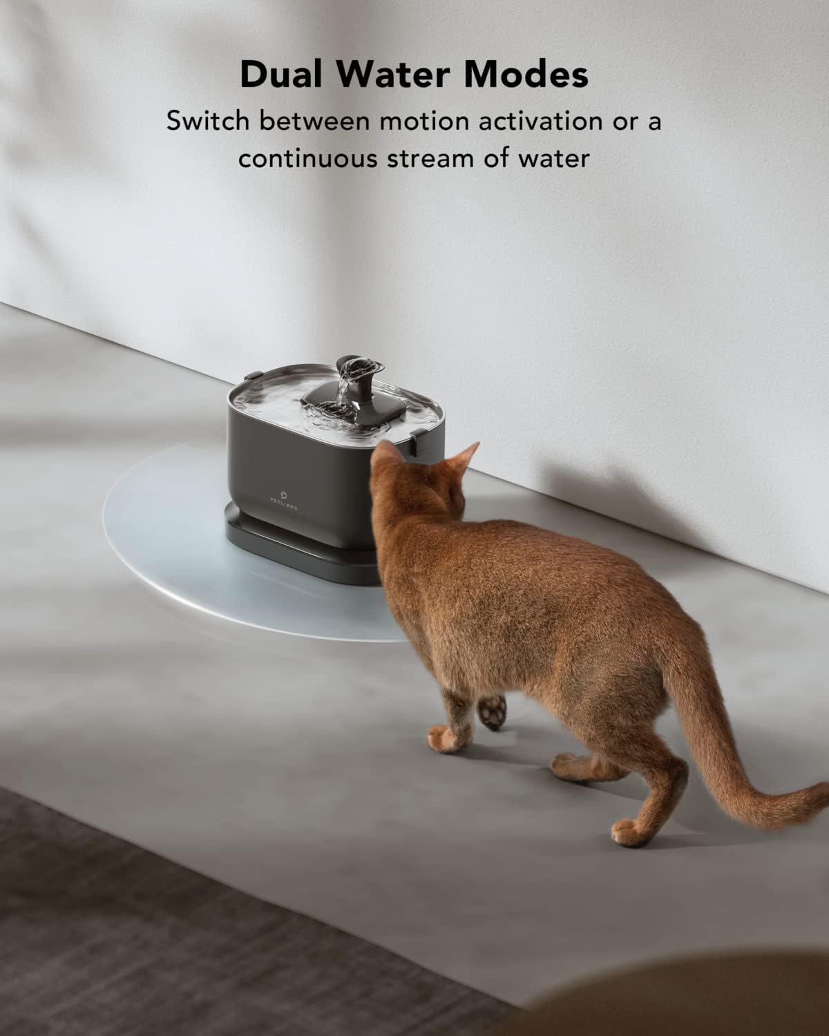 Cat Water Fountain, Wireless Pet Fountain Battery Operated,2.5L/84oz Dockstream Automatic Dog Water Dispenser for Drinking with Quiet Pump Inside Stainless Steel Tray Easy Clean BPA-Free