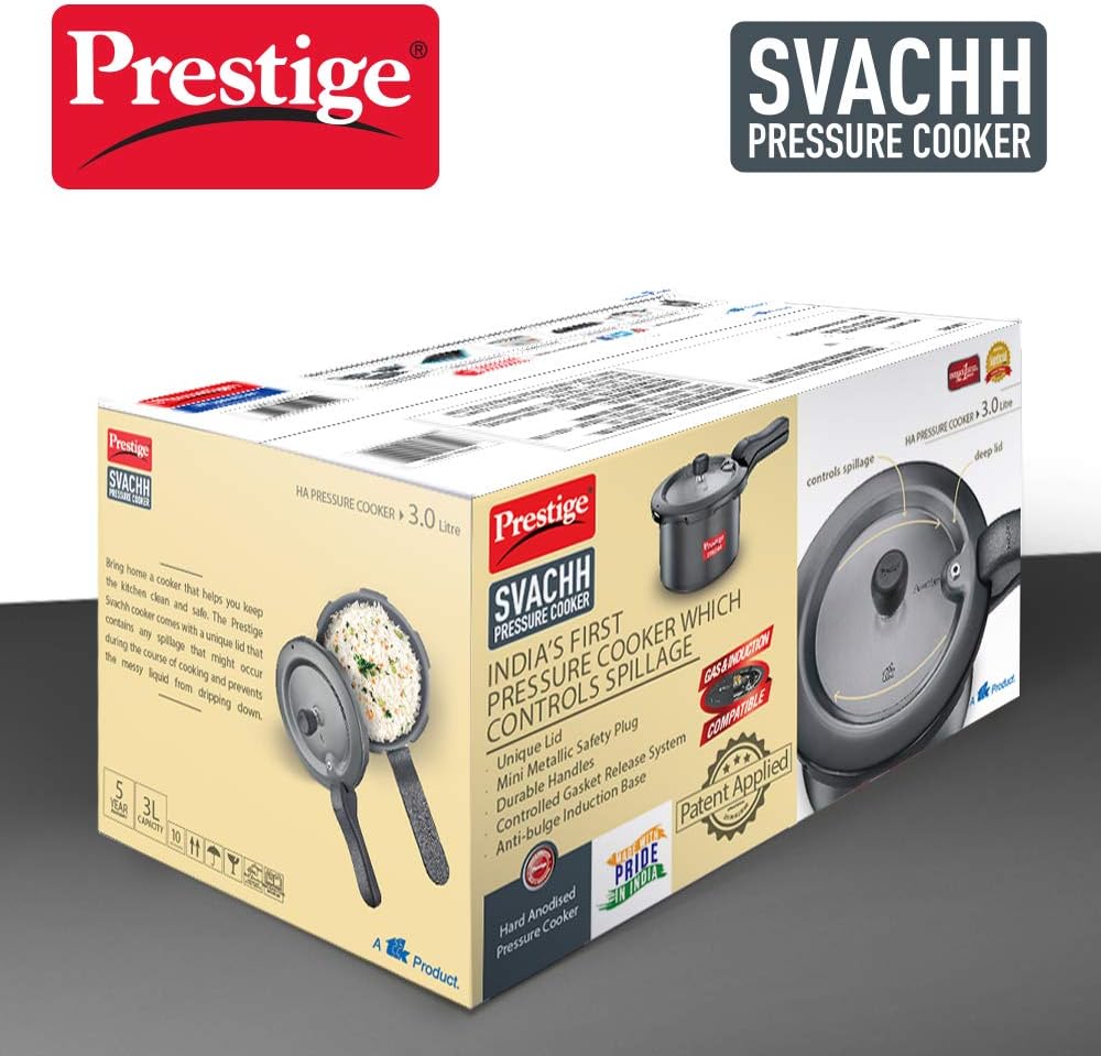 Prestige Svachh Pressure Cooker Hard Anodized 3 L