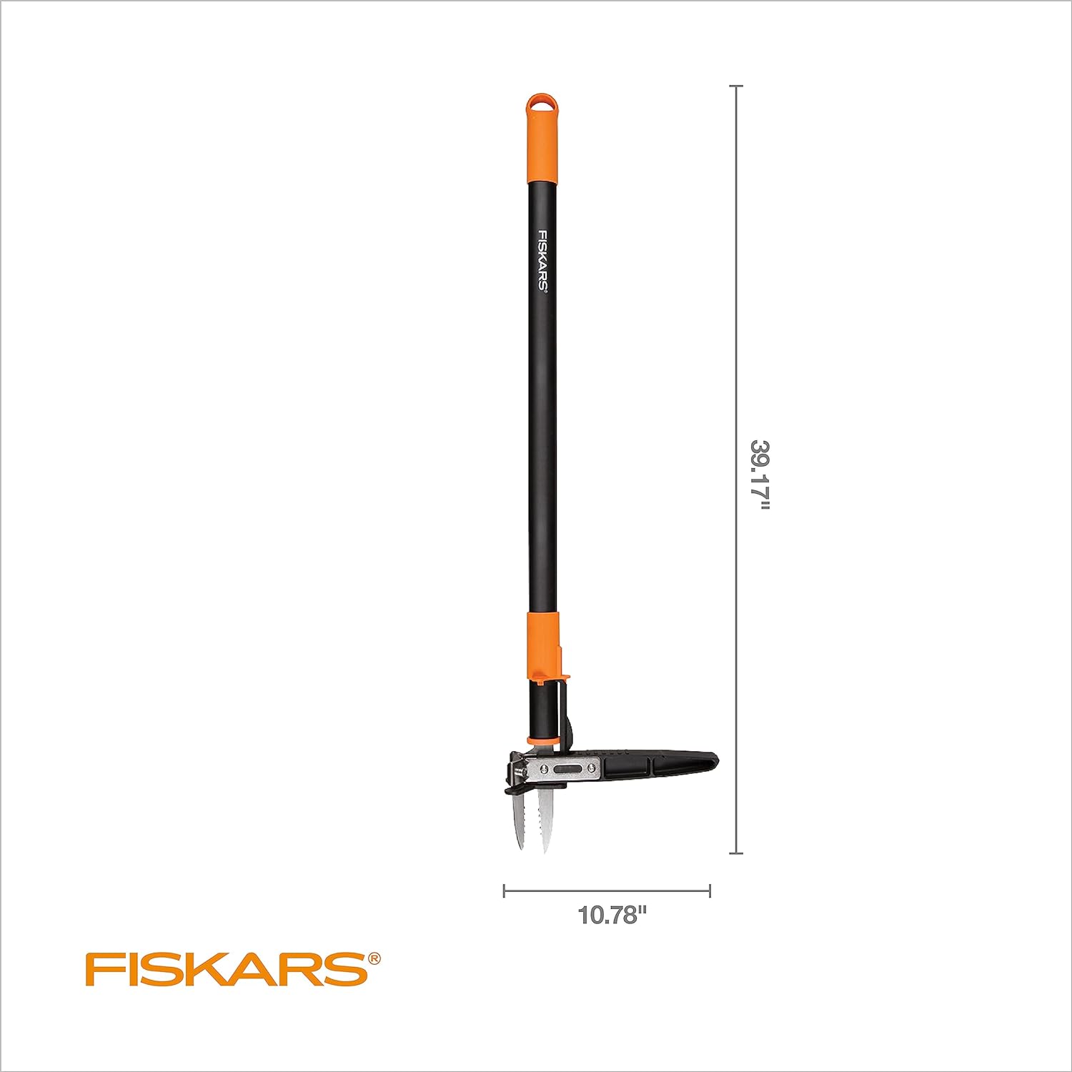 Fiskars 3-Claw Stand Up Weeder - Gardening Hand Weeding Tool with 39" Long Ergonomic Handle - Easy-Eject Mechanism - Black\/Orange