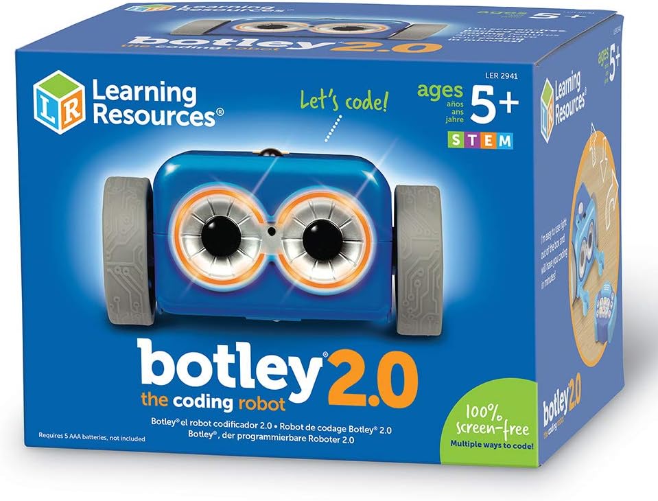 Learning Resources Botley the Coding Robot 2.0 - 46 pieces, Ages 5+ Coding Robot for Kids, STEM Toys, Programming for Kids, Electronic Learning for Kids, Screen-Free Toys