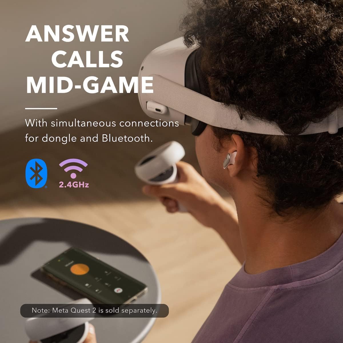 soundcore VR P10 Wireless Gaming Earbuds, Authorized Meta/Oculus Quest 2 Accessories, 30ms Low Latency, Dual Connection, Bluetooth, 2.4GHz Wireless, USB-C Dongle, PS5, Switch Compatible (Renewed)