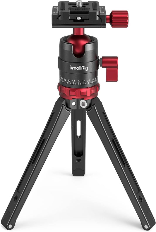 SmallRig Tripod for iPhone Desktop Mini Tripod - Aluminum Alloy 20 inches/ 50 cm with 360 Degree Ball Head, 1/4 inch Quick Shoe Plate for Vlogging DSLR Camera Video, Load up to 11 pounds-3033