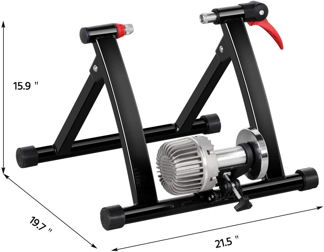 Yaheetech Fluid Bike Trainer Stand-Indoor Bicycle Training Stand for Mountain & Road Bike-Portable Foldable Cycling Training Stand w/Fluid Flywheel,Quick-Release,Riser Block & Noise Reduction