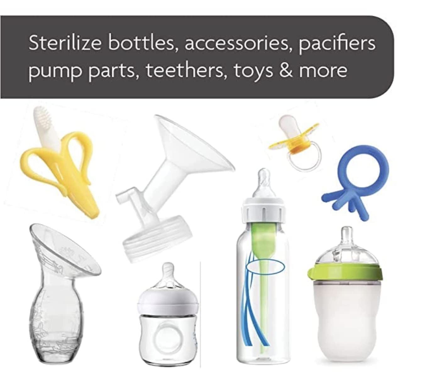 Baby Brezza 4 in 1 Baby Bottle Sterilizer Machine – Largest Capacity Electric Steam Sterilization – Pacifiers, Breast Pump Parts + Universal Sterilizing for All Bottles: Plastic, Glass, Large, Small