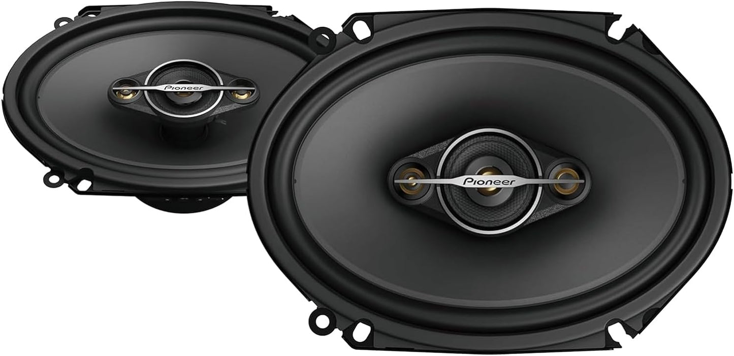 PIONEER A-Series TS-A6881F, 4-Way Coaxial Car Audio Speakers, Full Range, Clear Sound Quality, Easy Installation and Enhanced Bass Response, Black 6\u201D x 8\u201D Oval Speakers