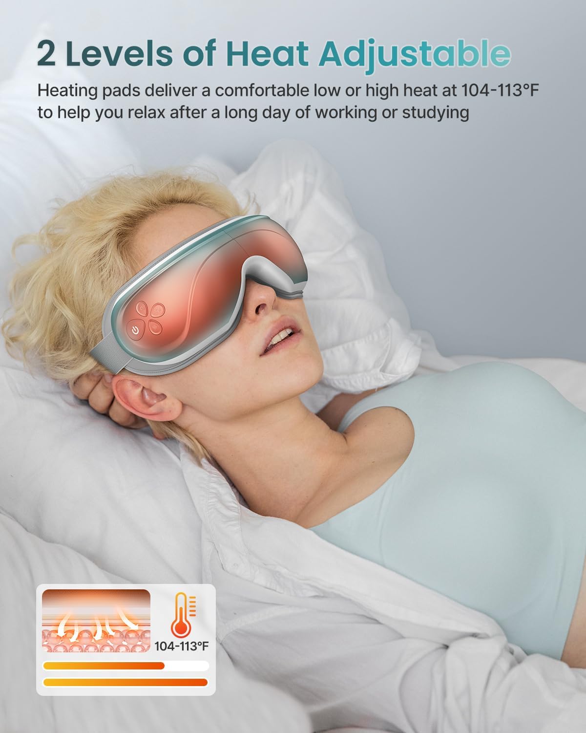 RENPHO FSA/HSA Eligible Eye Massager Eyeris 2 -Eye Massager with Heat for Migraines Relief, Heated Eye Mask, Eye Care, Face Massager for Eye Strain Eye Bags Dry Eyes, Improve Sleep, Birthday Gift