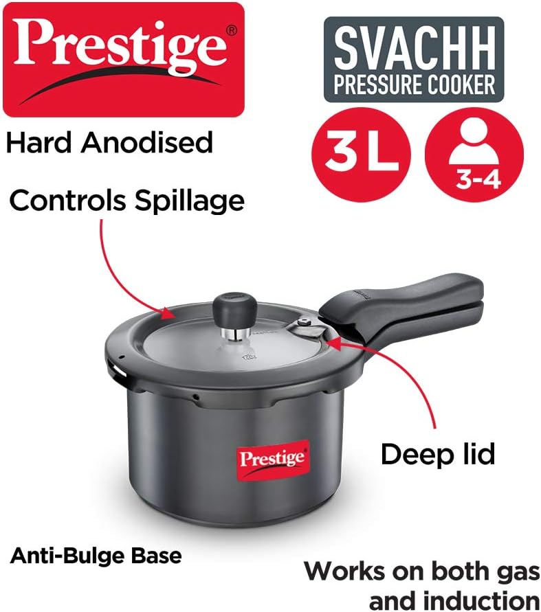 Prestige Svachh Pressure Cooker Hard Anodized 3 L