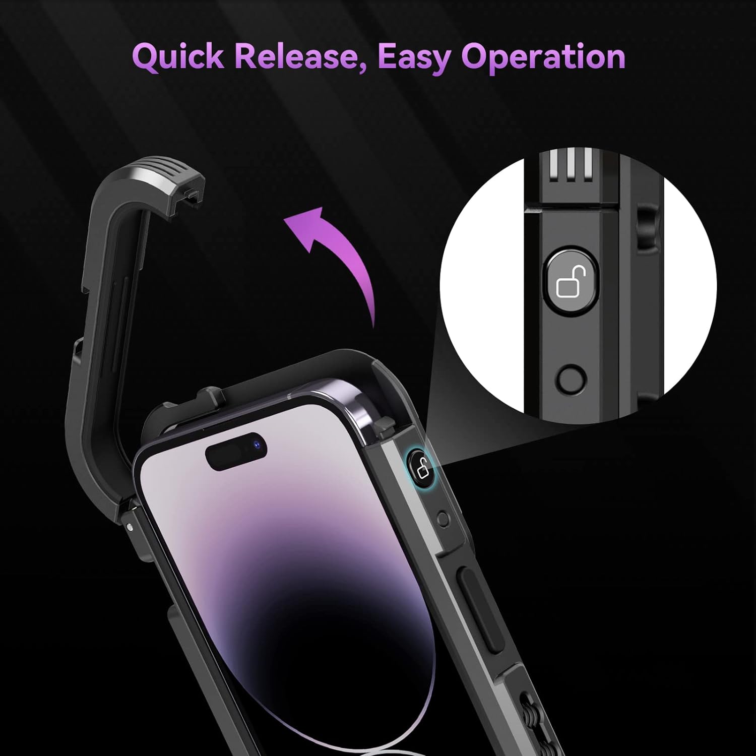 SmallRig Smartphone Video Rig Kit for iPhone 14 Pro with Wireless Control Side Handle, Single Handheld Phone Cage Kit for Filmmaking\/Videography\/Live Streaming\/Vlog-4100