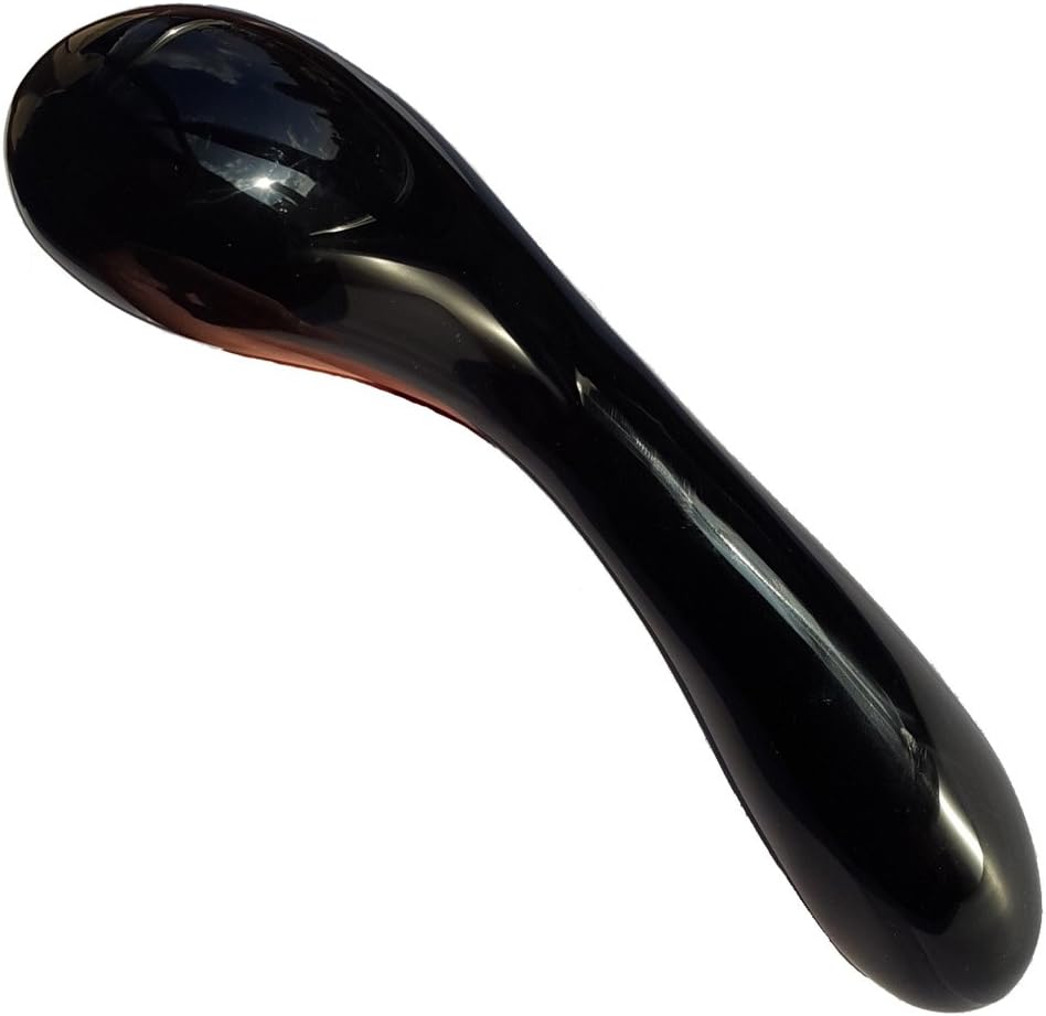 Gemstone Wand Massager 8.4 inch (21 cm) Long, with Curved Shaft, Excellent for Deep Tissue & Trigger Point Massages for Shoulder, Neck, Back, Also Good for Crystal Healing, Meditation, Reiki