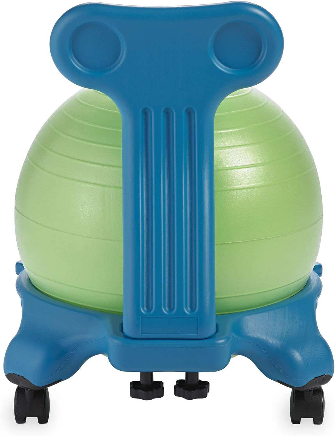Gaiam Kids Balance Ball Chair - Classic Children's Stability Ball Chair, Alternative School Classroom Flexible Desk Seating for Active Students with Satisfaction Guarantee, Blue/Green