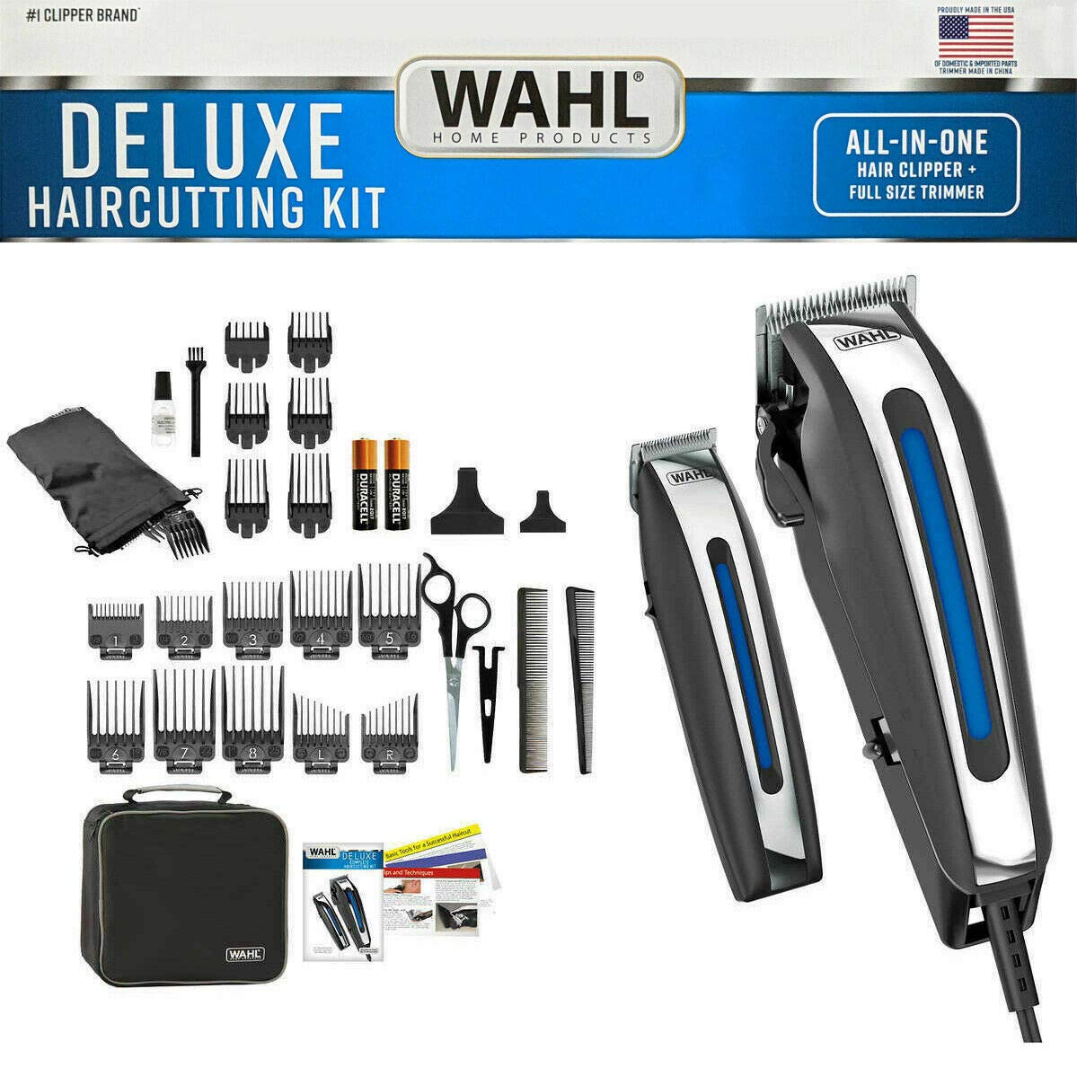 WAHL Deluxe Complete Hair Cutting Kit 29 Piece Clipper Set with Beard Trimmer -Retail $125+!!! BY AMPLEXPO