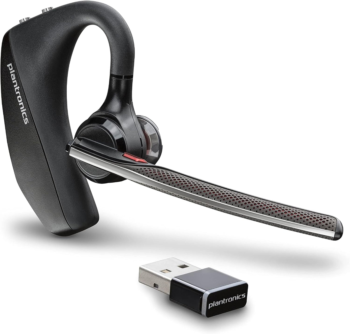 Plantronics - Voyager 5200 UC (Poly) - Bluetooth Single-Ear (Monaural) Headset - USB-A Compatible to connect to your PC and\/or Mac - Works with Teams, Zoom & more - Noise Canceling