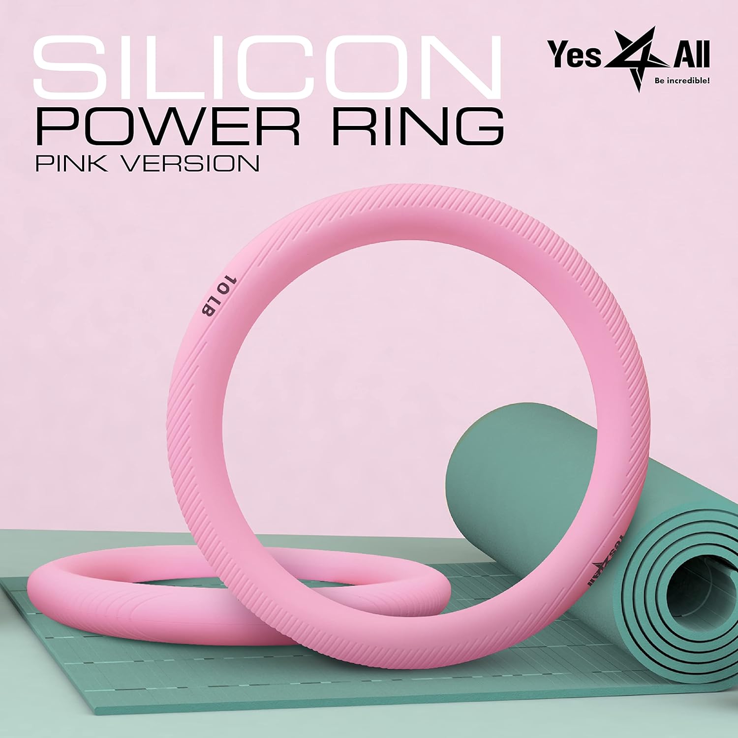 Yes4All Power Ring 10lbs, Weight Ring, Weighted Circle, Kettlebell for Yoga Exercise, Aerobics, Home Fitness, Core Training