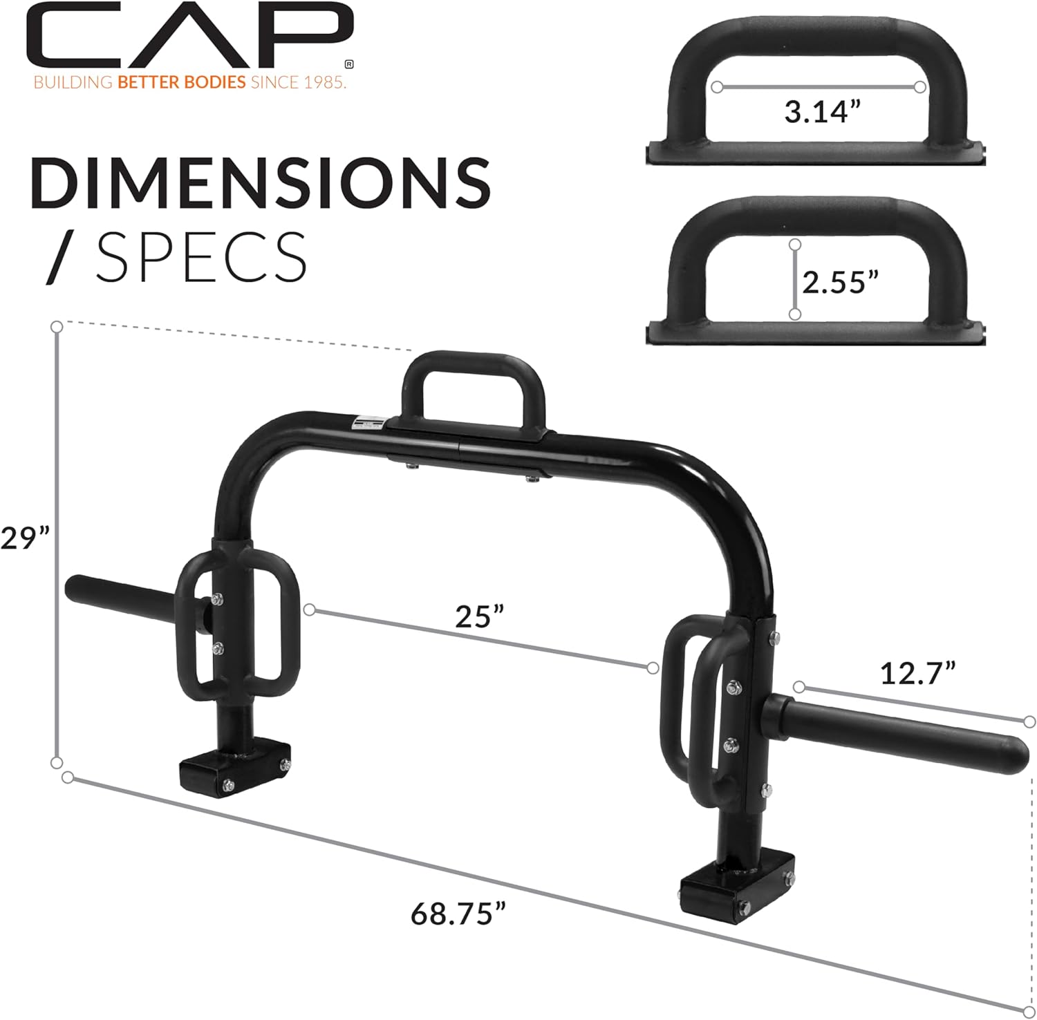 CAP Barbell Deluxe Open Trap Bar, Hex Bar, Shrug Bar, Deadlift Bar for Olympic and Standard Plates - Black