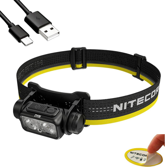 Nitecore NU43 Rechargeable Headlamp, 1400 lumens USB-C Bright Lightweight for Camping, Running, or Working, with Spotlight, Floodlight, Red Light