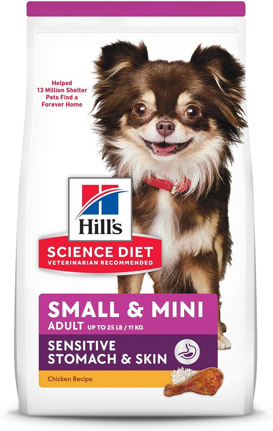 Hill's Science Diet Dry Dog Food, Adult, Small & Mini Breeds, Sensitive Stomach & Skin, Chicken Recipe, 15 lb. Bag