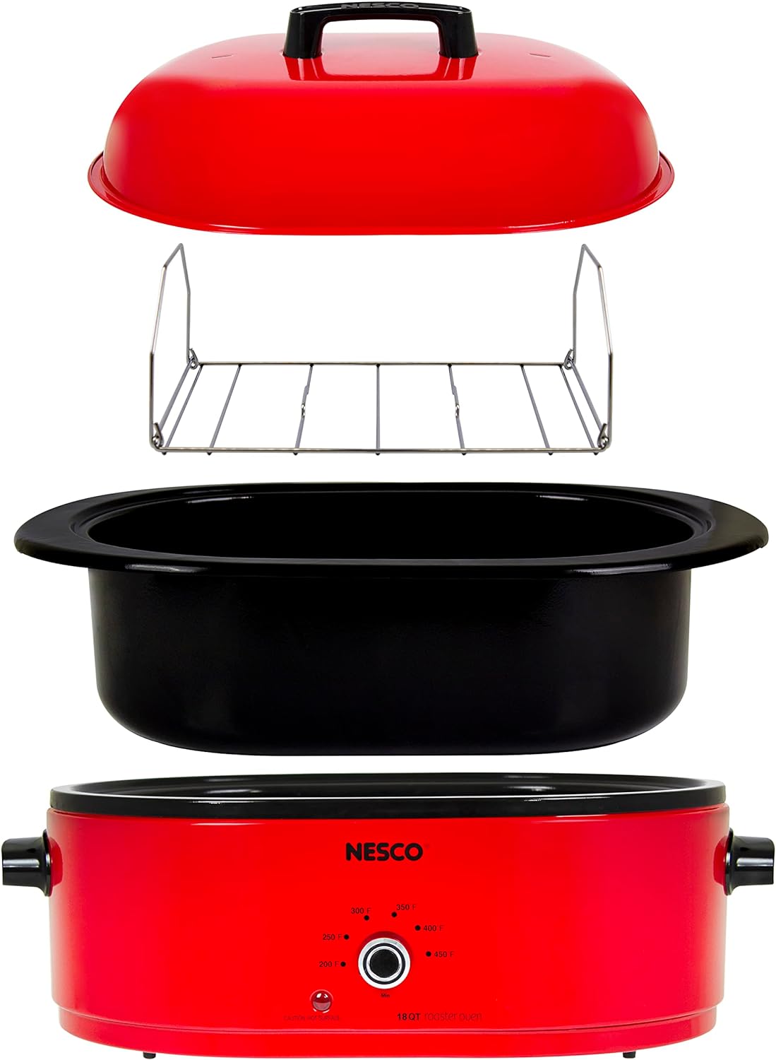 NESCO 18 Quart Roaster Slow Cooker - Red