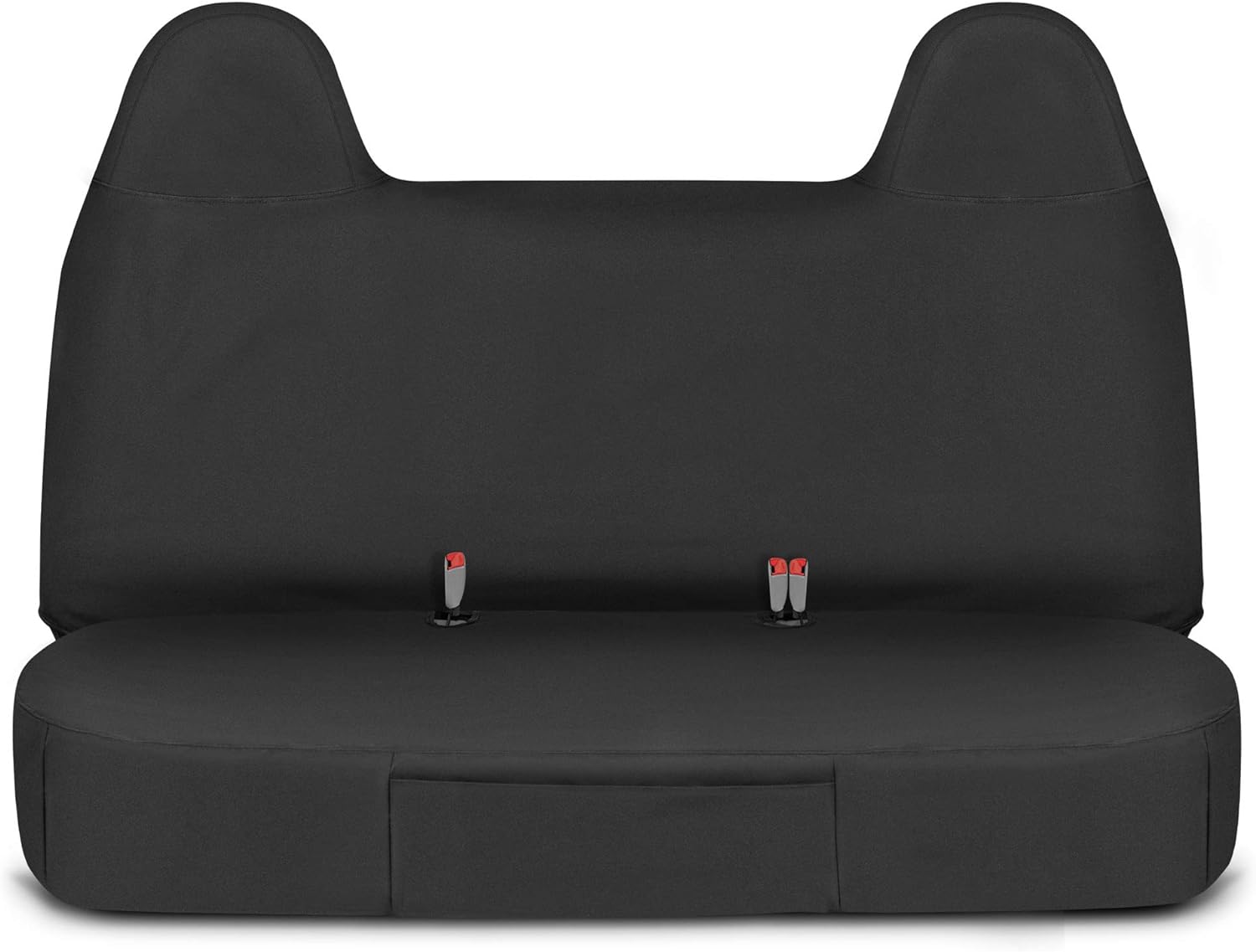 Caterpillar Custom Fit Front Bench Seat Cover with Utility Pockets for Ford F250 \/ F350 \/ F450 \/ F550 (1999-2007) - Durable Black Oxford Super Duty Interior Truck Seat Cover