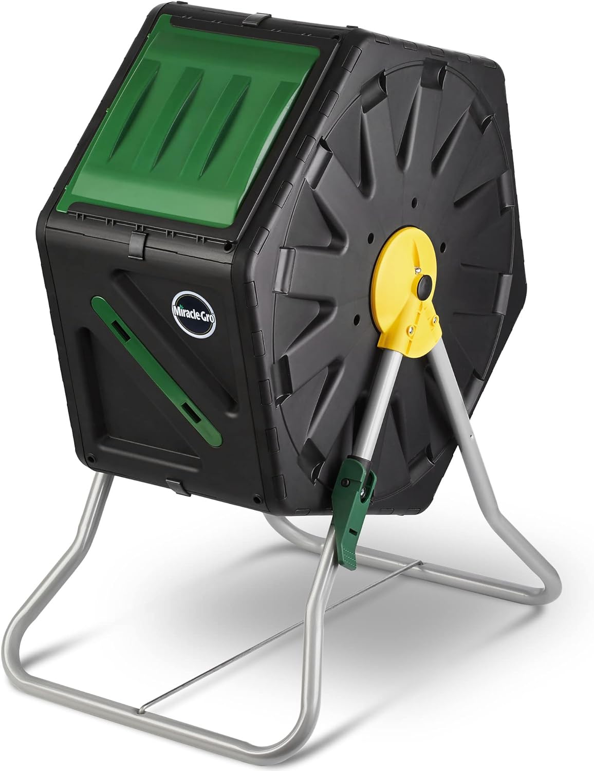 Miracle-Gro Small Composter - Compact Single Chamber Outdoor Garden Compost Bin Heavy Duty \u2013 UV Protected Turning Barrel Tumbling Composter (18.5 gallons)